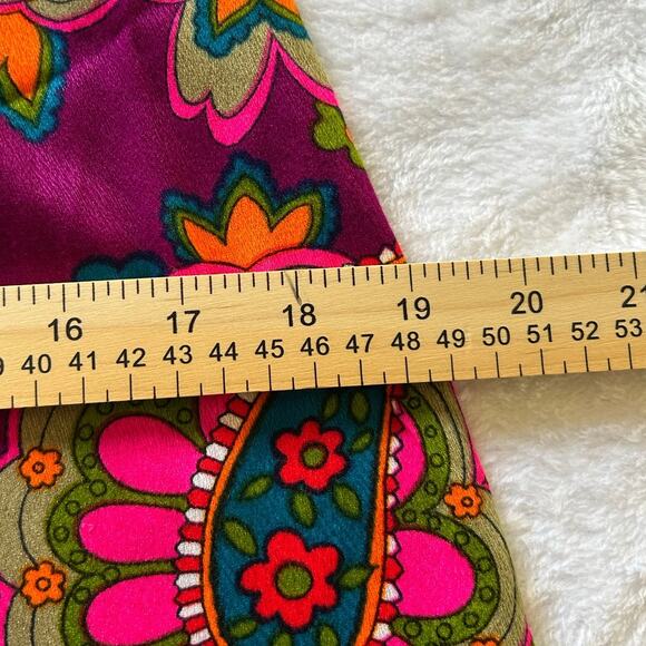 Vintage 70s Psychedelic Jumpsuit | Pink Orange Floral Wide Leg Palazzo Romper - Picture 7 of 11